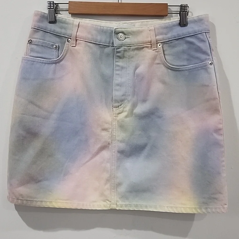 Ganni Multicolored Wash Shiloh Denim Skirt (SZ 42) - Picture 5 of 14